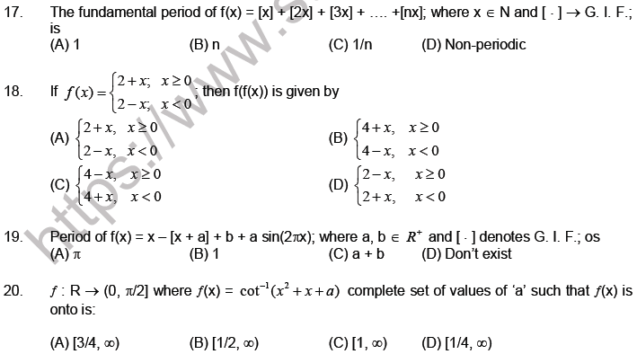 JEE Mathematics Relation And Functions MCQs Set B, Multiple Choice ...